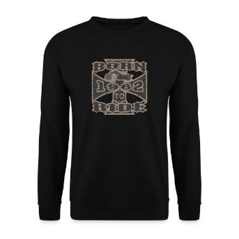 born to ride motorcycle biker 1962 - Unisex Pullover - Schwarz - Vorne - Alina (178cm) & Michal (187cm)