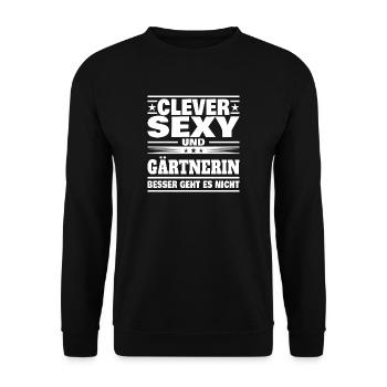 Clever Gärtnerin - Unisex Pullover - Schwarz - Vorne - Alina (178cm) & Michal (187cm)