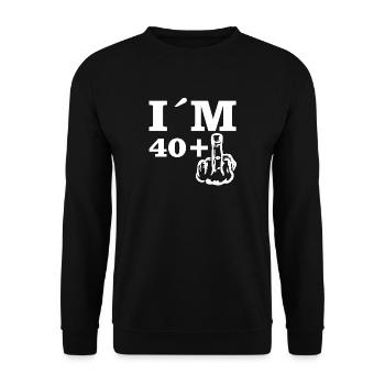 Gift Birthday Im 40 plus 1 - Unisex Sweatshirt - black - Front - Alina (178cm) & Michal (187cm)