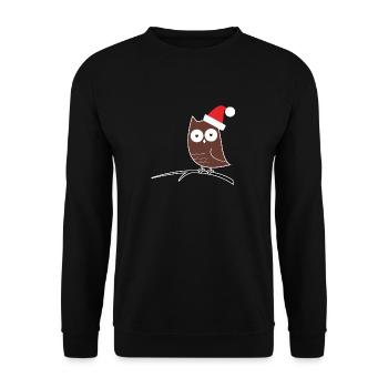 Le hibou de Noël ! Idée de cadeau - Sweat-shirt Unisexe - noir - Devant - Alina (178cm) & Michal (187cm)