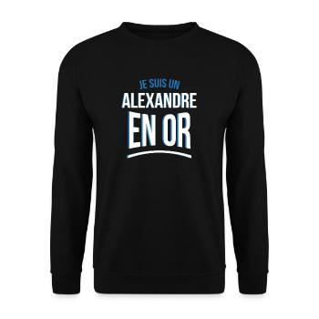 je suis un Alexandre en or cadeau idée humour - Sweat-shirt Unisexe - noir - Devant - Alina (178cm) & Michal (187cm)