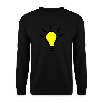 Glühbirne Licht an Idee Geschenk Idee - Unisex Pullover - Schwarz - Vorne - Alina (178cm) & Michal (187cm)