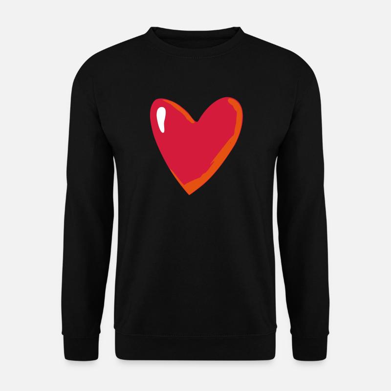 Herz Liebe Valentinstag Fasching Karneval Heirat - Unisex Pullover - Schwarz