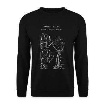 Baseball Glove Patent Vintage Patent Drawing - Unisex Sweatshirt - black - Front - Alina (178cm) & Michal (187cm)