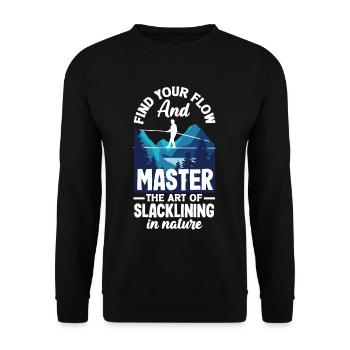 Find your flow and master the art of slacklining - Unisex Sweatshirt - black - Front - Alina (178cm) & Michal (187cm)