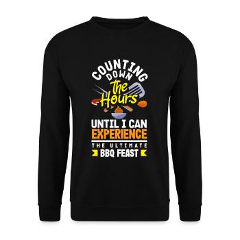 Je peux vivre le festin BBQ - Sweat-shirt Unisexe - noir - Devant - Alina (178cm) & Michal (187cm)