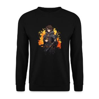 Fantasy RPG Game Anime Character - Chemise Anime - Sweat-shirt Unisexe - noir - Devant - Alina (178cm) & Michal (187cm)