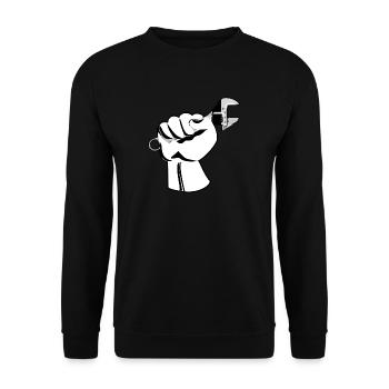 Artisan tool wrench gift - Unisex Sweatshirt - black - Front - Alina (178cm) & Michal (187cm)