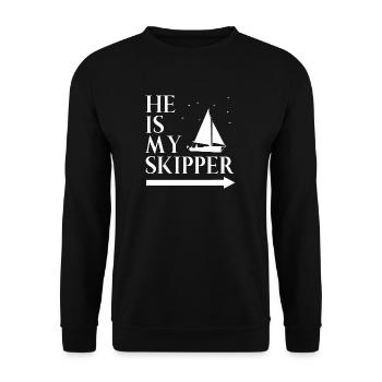 Sailing skipper sailboat yacht couple gift - Unisex Sweatshirt - black - Front - Alina (178cm) & Michal (187cm)