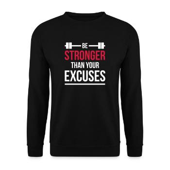 Be stronger than your excuses EPS Fitness white - Unisex Sweatshirt - black - Front - Alina (178cm) & Michal (187cm)