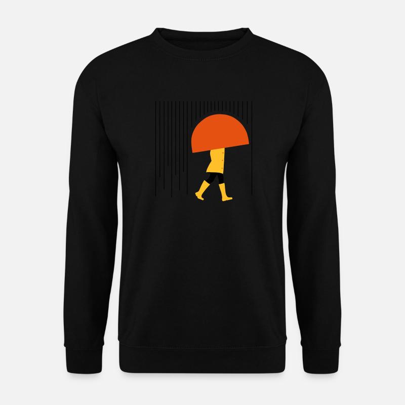 Mensch im Regen - Minimal - Unisex Pullover - Schwarz