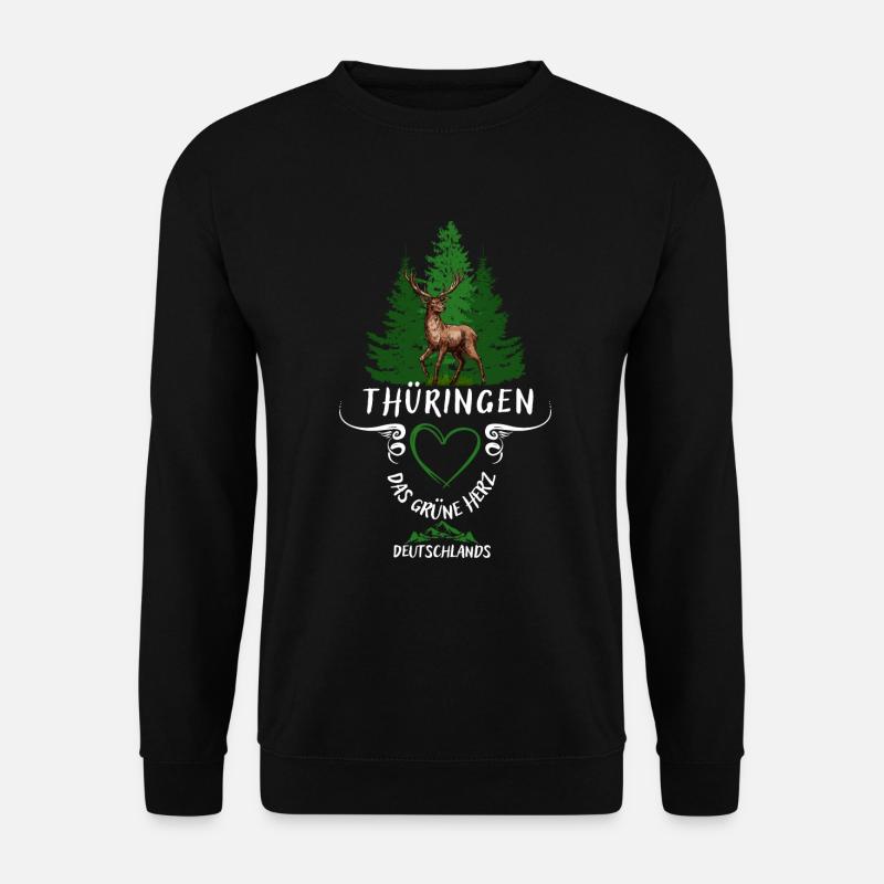 Thüringen das grüne Herz Deutschlands - Unisex Pullover - Schwarz