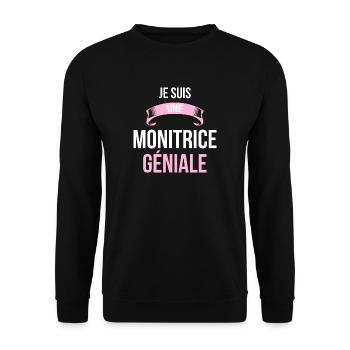 je suis une Monitrice - Sweat-shirt Unisexe - noir - Devant - Alina (178cm) & Michal (187cm)