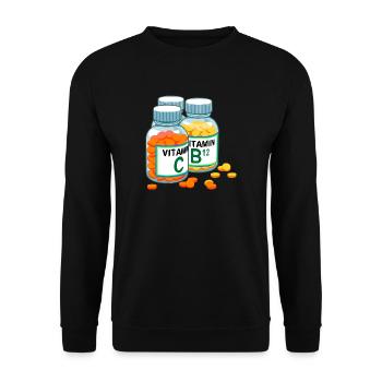 Vitamine - Unisex Pullover - Schwarz - Vorne - Alina (178cm) & Michal (187cm)