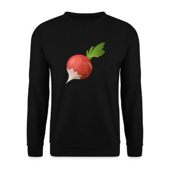 Rettich. Geschenkidee - Unisex Pullover - Schwarz - Vorne - Alina (178cm) & Michal (187cm)
