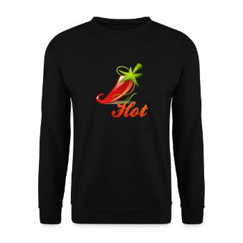 Chili Peperoni Hot Scharf Koch - Unisex Pullover - Schwarz - Vorne - Alina (178cm) & Michal (187cm)