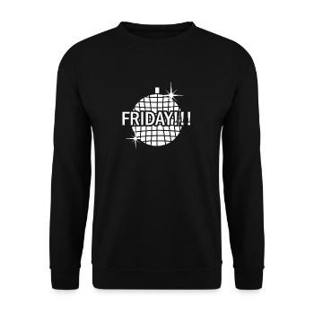 Friday white - Unisex Pullover - Schwarz - Vorne - Alina (178cm) & Michal (187cm)