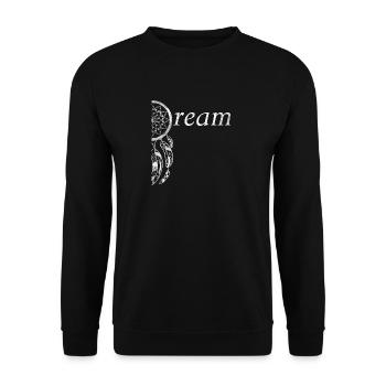 Dream Traum Feder Traumfänger Indianer indianisch - Unisex Pullover - Schwarz - Vorne - Alina (178cm) & Michal (187cm)