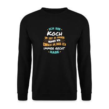 Kochen - Ich bin Koch - Unisex Pullover - Schwarz - Vorne - Alina (178cm) & Michal (187cm)