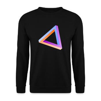 Illusion d'optique triangle impossible - Sweat-shirt Unisexe - noir - Devant - Alina (178cm) & Michal (187cm)