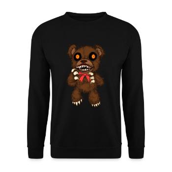 Zombie Teddy Horror Stuffed Animal Halloween - Unisex Sweatshirt - black - Front - Alina (178cm) & Michal (187cm)