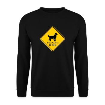 Schild "Golden Retriever X-ING" - Unisex Pullover - Schwarz - Vorne - Alina (178cm) & Michal (187cm)