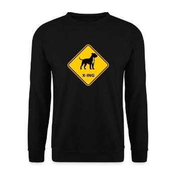 Schild "Bit Pull X-ING" - Unisex Pullover - Schwarz - Vorne - Alina (178cm) & Michal (187cm)