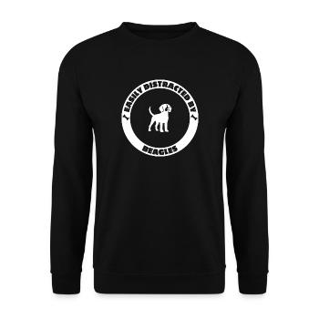 Facilement distrait par les beagles - Sweat-shirt Unisexe - noir - Devant - Alina (178cm) & Michal (187cm)