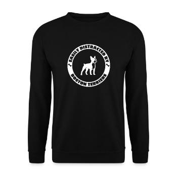 Easily distracted by Boston Terriers - Unisex Pullover - Schwarz - Vorne - Alina (178cm) & Michal (187cm)