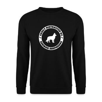 Easily distracted by German Shepherd - Unisex Pullover - Schwarz - Vorne - Alina (178cm) & Michal (187cm)