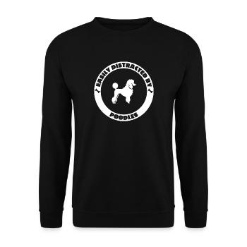 Easily distracted by Poodles - Unisex Pullover - Schwarz - Vorne - Alina (178cm) & Michal (187cm)