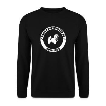 Easily distracted by Shih Tzus - Unisex Pullover - Schwarz - Vorne - Alina (178cm) & Michal (187cm)