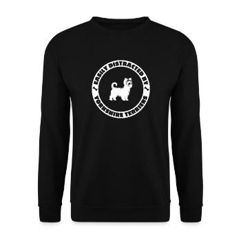 Easily distracted by Yorkshire Terriers - Unisex Pullover - Schwarz - Vorne - Alina (178cm) & Michal (187cm)