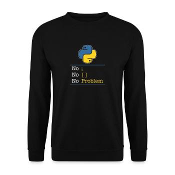 Python no problem - Unisex Sweatshirt - black - Front - Alina (178cm) & Michal (187cm)