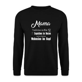 Mama T-Shirt 2018 - Muttertag Motiv Mama - Unisex Pullover - Schwarz - Vorne - Alina (178cm) & Michal (187cm)