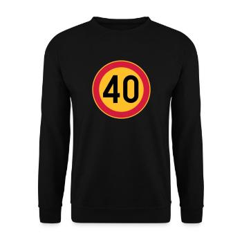40 limit / speed limit - Unisex Sweatshirt - black - Front - Alina (178cm) & Michal (187cm)
