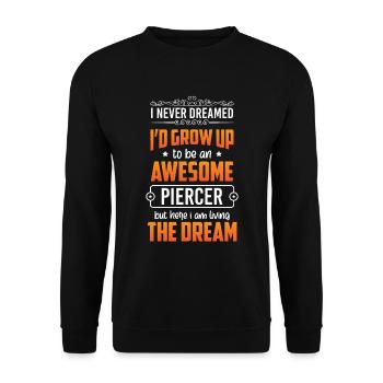 Piercer Douleur Humour - Sweat-shirt Unisexe - noir - Devant - Alina (178cm) & Michal (187cm)
