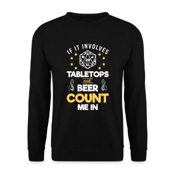 Joueur de jeu de table Rpg - Sweat-shirt Unisexe - noir - Devant - Alina (178cm) & Michal (187cm)
