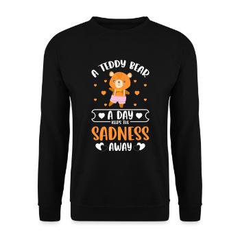 Bär Kindheit Kinder Niedlich - Unisex Pullover - Schwarz - Vorne - Alina (178cm) & Michal (187cm)