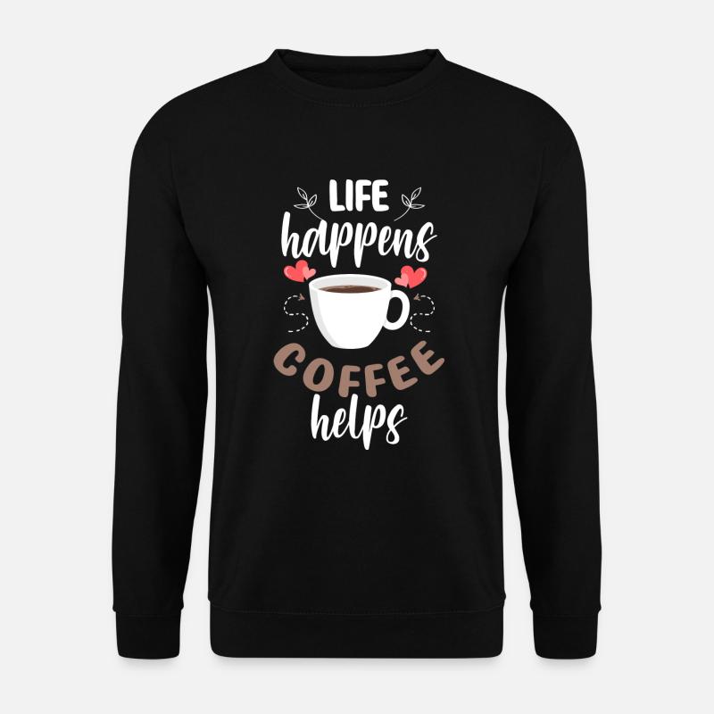 Kaffeeliebhaber Morgenmuffel Frühaufsteher Trinken - Unisex Pullover - Schwarz