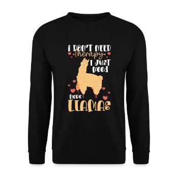 Lama Ferme Animal Doux - Sweat-shirt Unisexe - noir - Devant - Alina (178cm) & Michal (187cm)