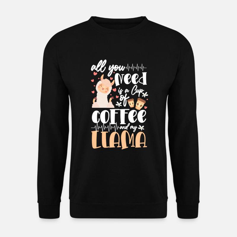 Llama cute gentle - Unisex Sweatshirt - black