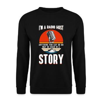 Radio Beruf Job Retro - Unisex Pullover - Schwarz - Vorne - Alina (178cm) & Michal (187cm)