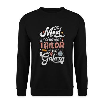 Couturière, Profession, Mode, Couturière - Sweat-shirt Unisexe - noir - Devant - Alina (178cm) & Michal (187cm)