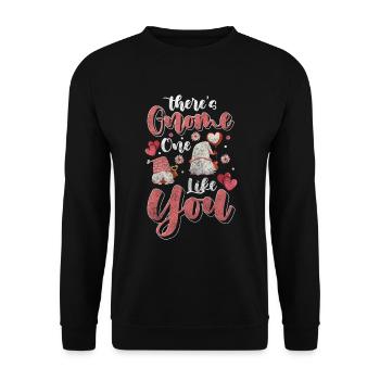 Wichtel Gartenzwerg Weihnachten Winzig - Unisex Pullover - Schwarz - Vorne - Alina (178cm) & Michal (187cm)