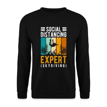 Fallschirmspringer Sprung Sport Base Jump - Unisex Pullover - Schwarz - Vorne - Alina (178cm) & Michal (187cm)
