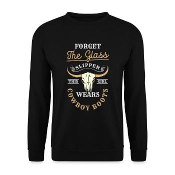 Wilder Westen Pferd Line Dance - Unisex Pullover - Schwarz - Vorne - Alina (178cm) & Michal (187cm)