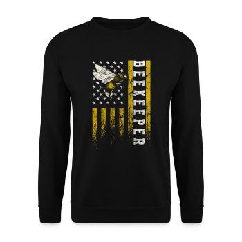 Abeilles reproductrices en nid d’abeille - Sweat-shirt Unisexe - noir - Devant - Alina (178cm) & Michal (187cm)
