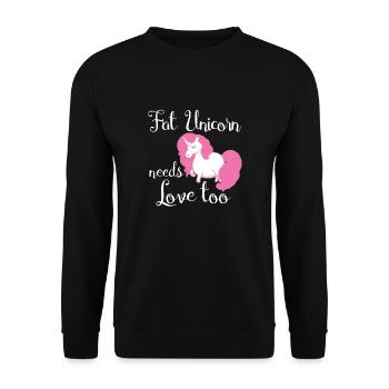 Einhorn Unicorn - Unisex Pullover - Schwarz - Vorne - Alina (178cm) & Michal (187cm)