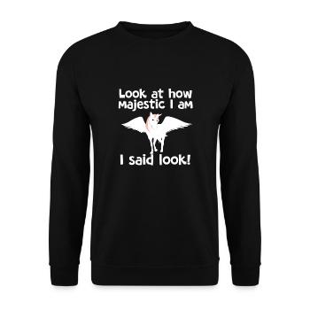 Einhorn Unicorn - Sweat-shirt Unisexe - noir - Devant - Alina (178cm) & Michal (187cm)